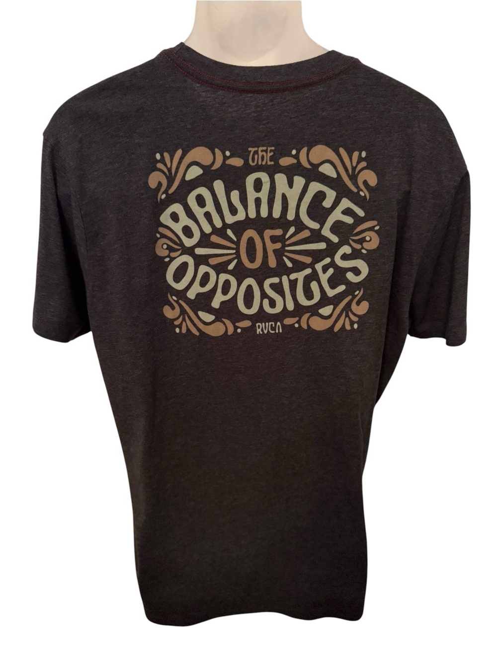 RVCA The Balance of Opposites Charcoal Grey Vintage Dye Slim Fit Men XL